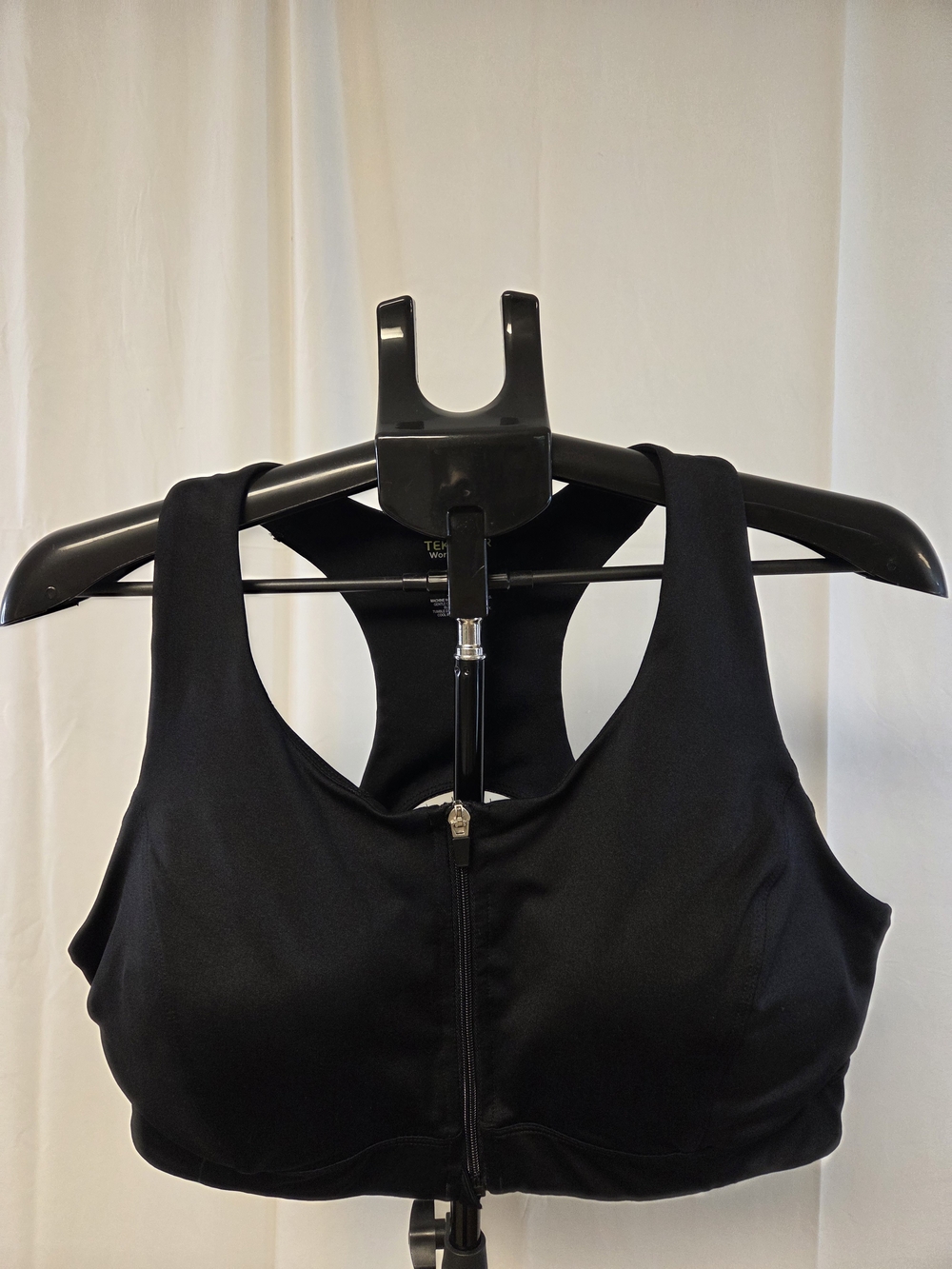 tek gear Black Front-Zip Racerback Sports Bra